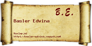 Basler Edvina névjegykártya